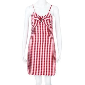 Red strip pinned up vintage bow mini dress new sma